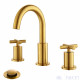 MR. FAUCET 2 Cross-handles Widespread Bathroom Sink Faucet With Drain Assembly k0081 MR. FAUCET 2 Cross-handles Widespread Bathroom Sink Faucet With Drain Assembly k0081