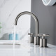 MR. FAUCET 2 Cross-handles Widespread Bathroom Sink Faucet With Drain Assembly k0081 MR. FAUCET 2 Cross-handles Widespread Bathroom Sink Faucet With Drain Assembly k0081