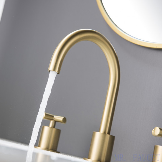 MR. FAUCET 2 Cross-handles Widespread Bathroom Sink Faucet With Drain Assembly k0081 MR. FAUCET 2 Cross-handles Widespread Bathroom Sink Faucet With Drain Assembly k0081